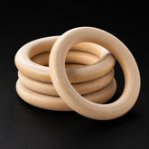 Rozenne 4 Pieces 7 CM Wooden Teether Ring large photo 1