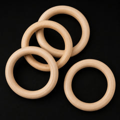 Rozenne 4 Pieces 7 CM Wooden Teether Ring large photo 3