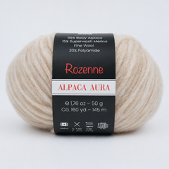 Rozenne Alpaca Aura Wool Yarn 4002 Ivory Main Rozenneyarns.com