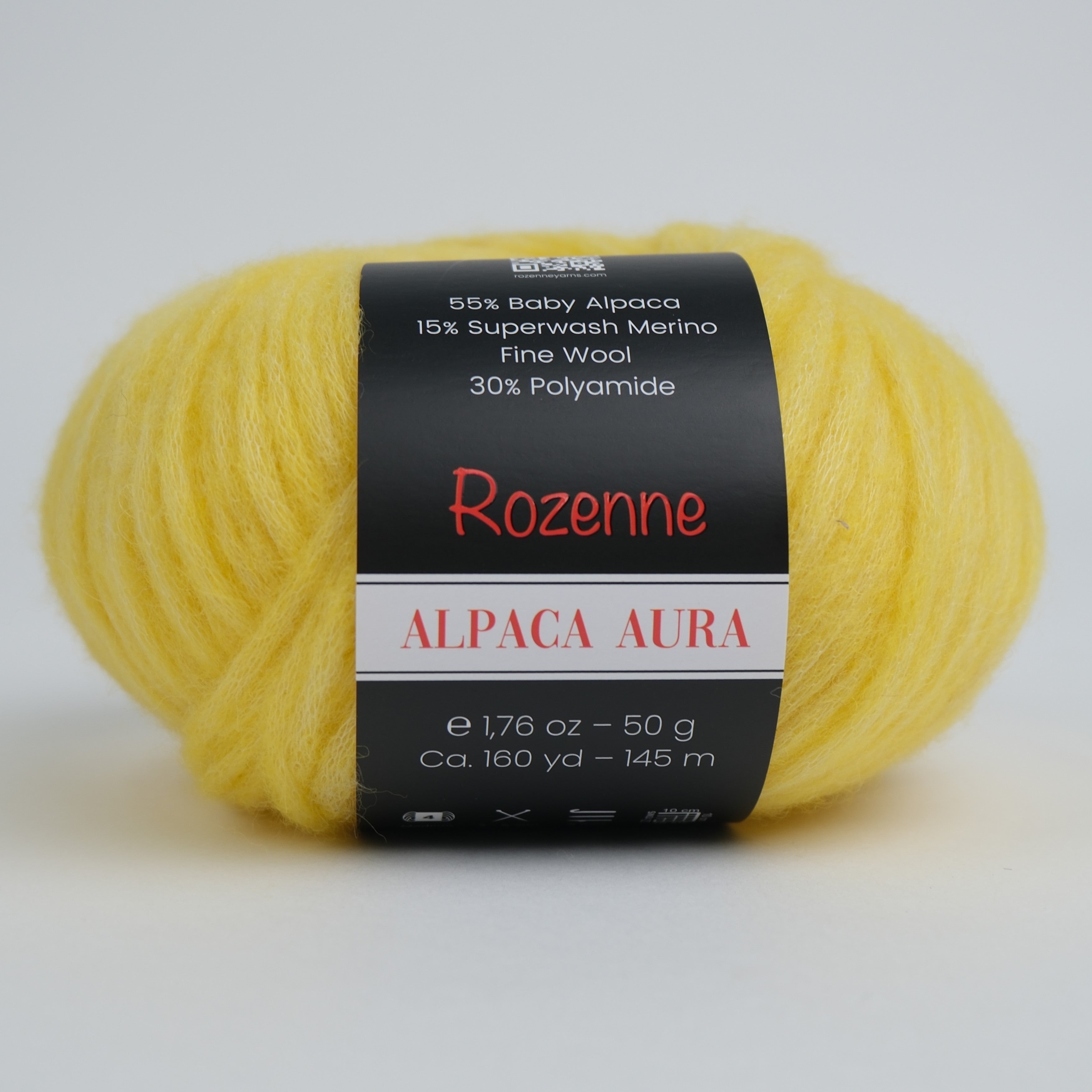 Rozenne Alpaca Aura Wool Yarn 4036 Yellow Main Rozenneyarns.com