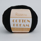 Rozenne Cotton Dream 1132 Black Main Rozenneyarns.com