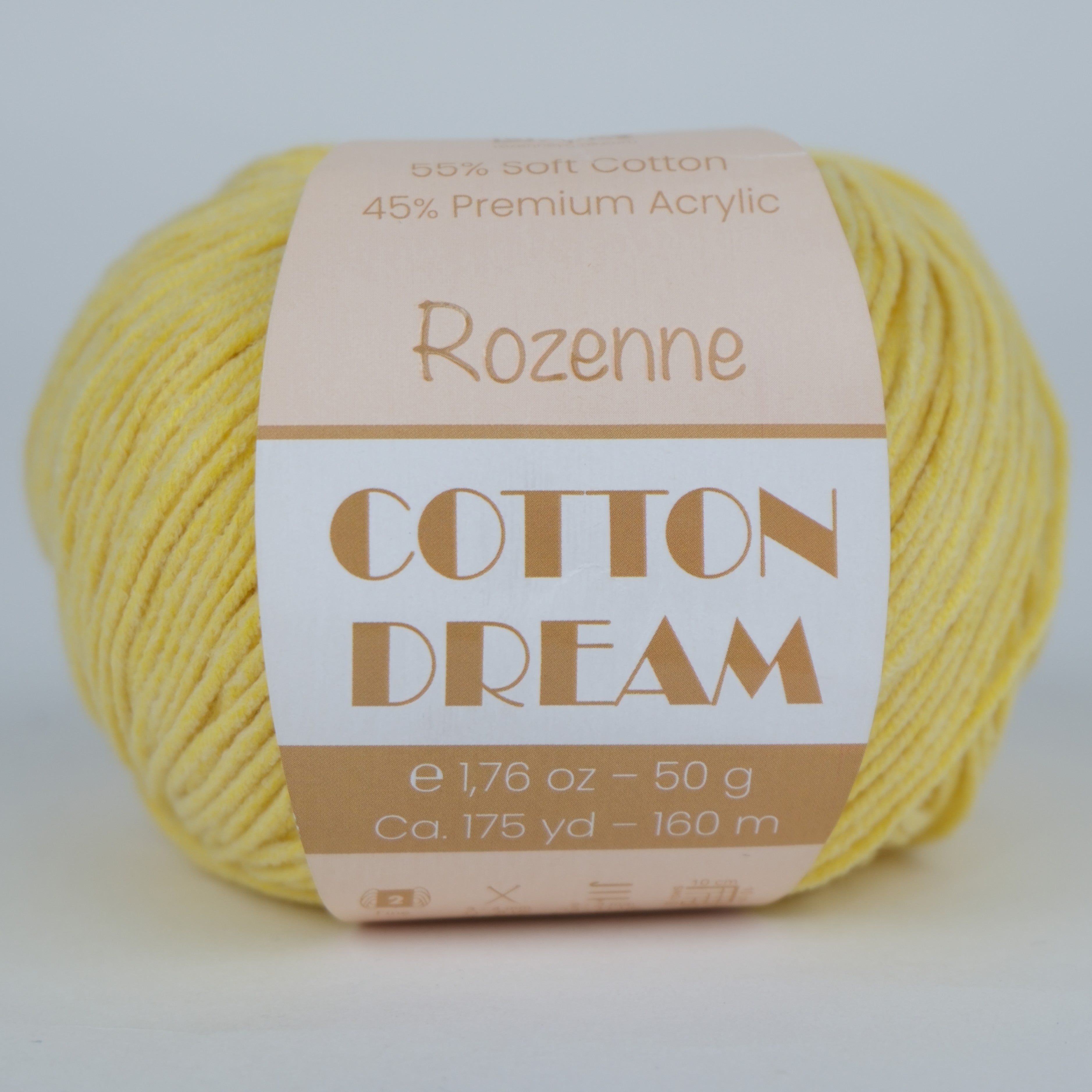 Rozenne Cotton Dream 1153 Lemon Yellow Main Rozenneyarns.com
