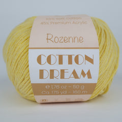 Rozenne Cotton Dream 1153 Lemon Yellow Main Rozenneyarns.com