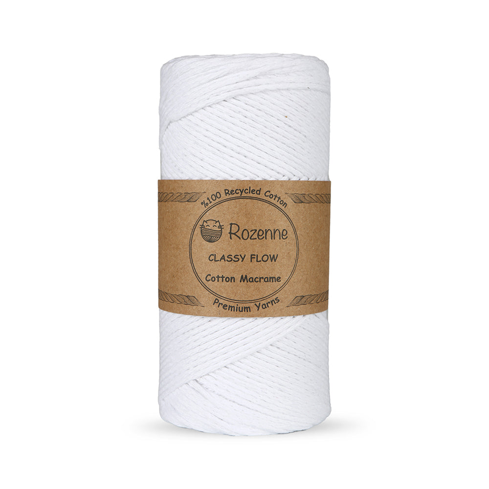 Rozenne Cotton Macrame Yarn 04 Optical White Main