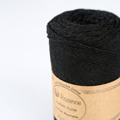 Rozenne Cotton Macrame Yarn 14 Black Surface