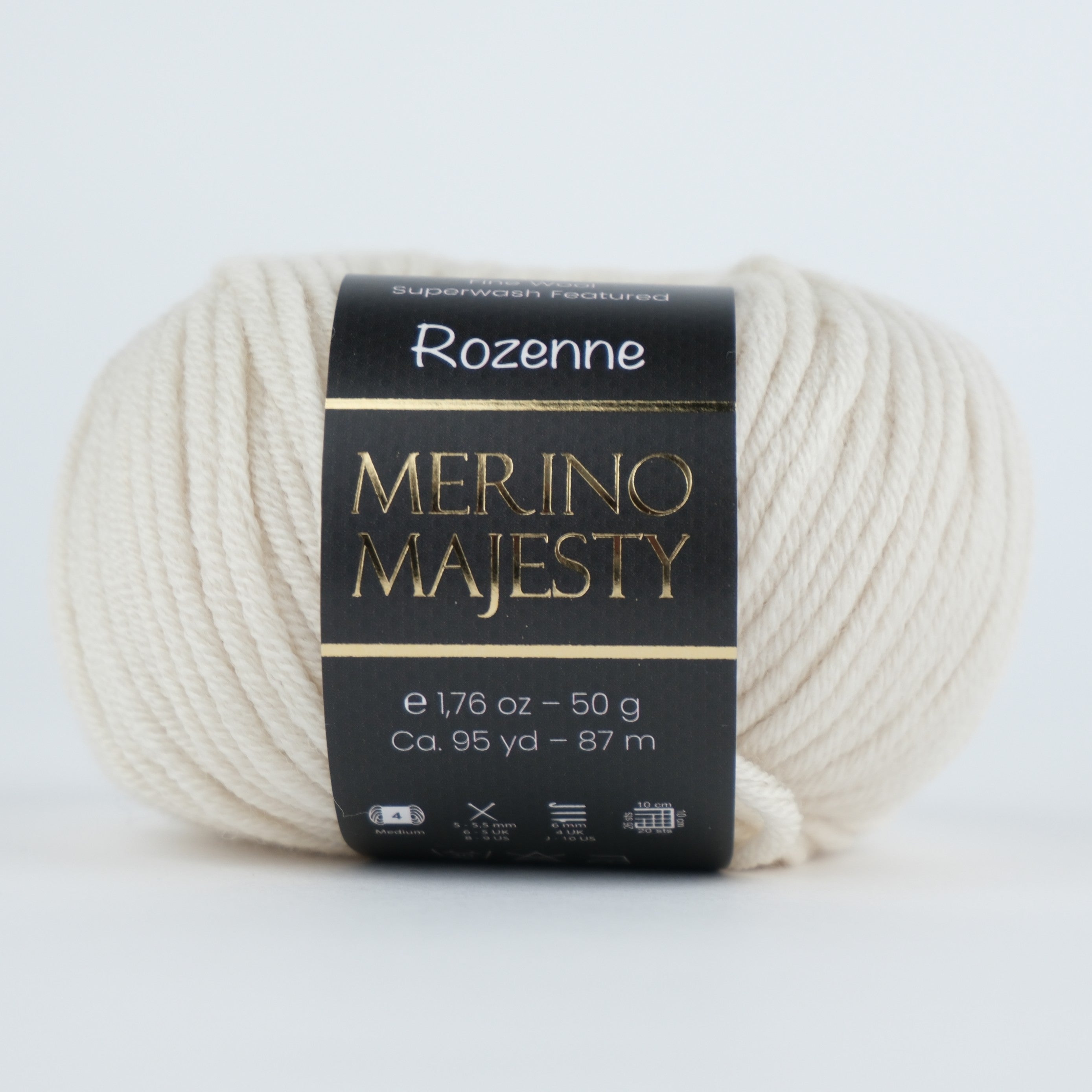 Rozenne Merino Majesty Wool Yarn 3001 White Main Rozenneyarns.com
