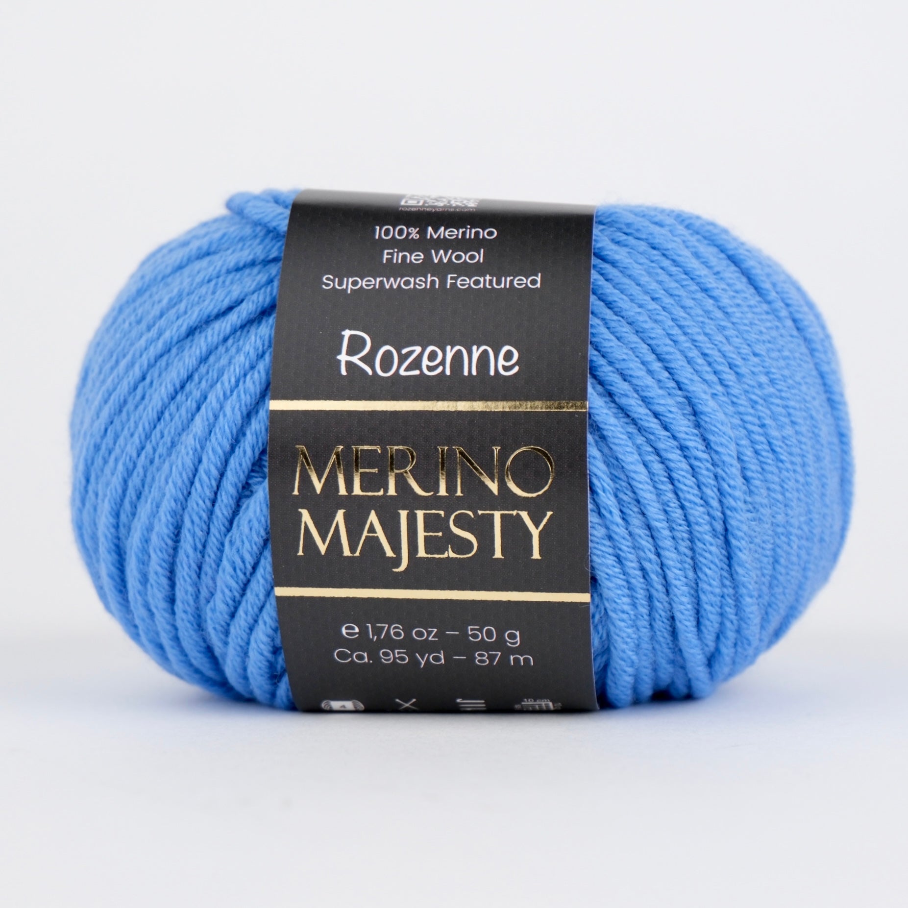 Rozenne Merino Majesty Wool Yarn 3035 Blue Main Rozenneyarns.com