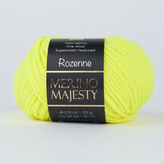 Rozenne Merino Majesty Wool Yarn 3038 Neon Yellow Main Rozenneyarns.com
