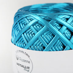 Rozenne Metallic Breeze Super Metallic Yarn 05 Turquoise Surface Photo Rozenneyarns.com