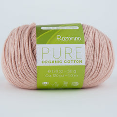 Rozenne Pure Organic Cotton Yarn 2102 Dusty Pink Main Rozenneyarns.com