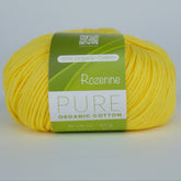 Rozenne Pure Organic Cotton Yarn 2104 Lemon Yellow Main Rozenneyarns.com