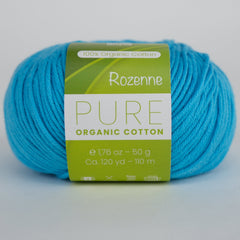 Rozenne Pure Organic Cotton Yarn 2107 Turquoise Main Rozenneyarns.com
