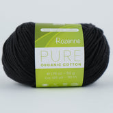 Rozenne Pure Organic Cotton Yarn 2113 Black Main Rozenneyarns.com