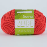 Rozenne Pure Organic Cotton Yarn 2114 Pomegranate Red Main Rozenneyarns.com