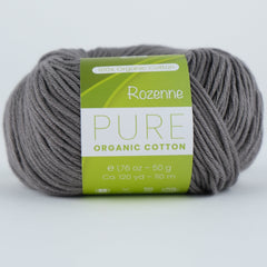 Rozenne Pure Organic Cotton Yarn 2117 Gray Main Rozenneyarns.com
