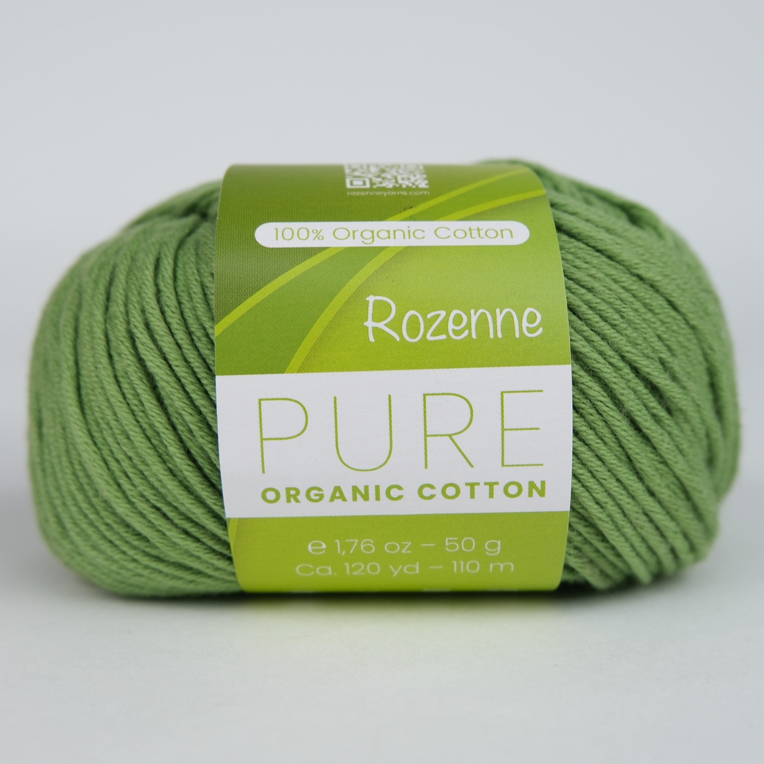 Rozenne Pure Organic Cotton Yarn 2122 Green Main Rozenneyarns.com