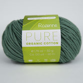 Rozenne Pure Organic Cotton Yarn 2123 Pastel Green Main Rozenneyarns.com
