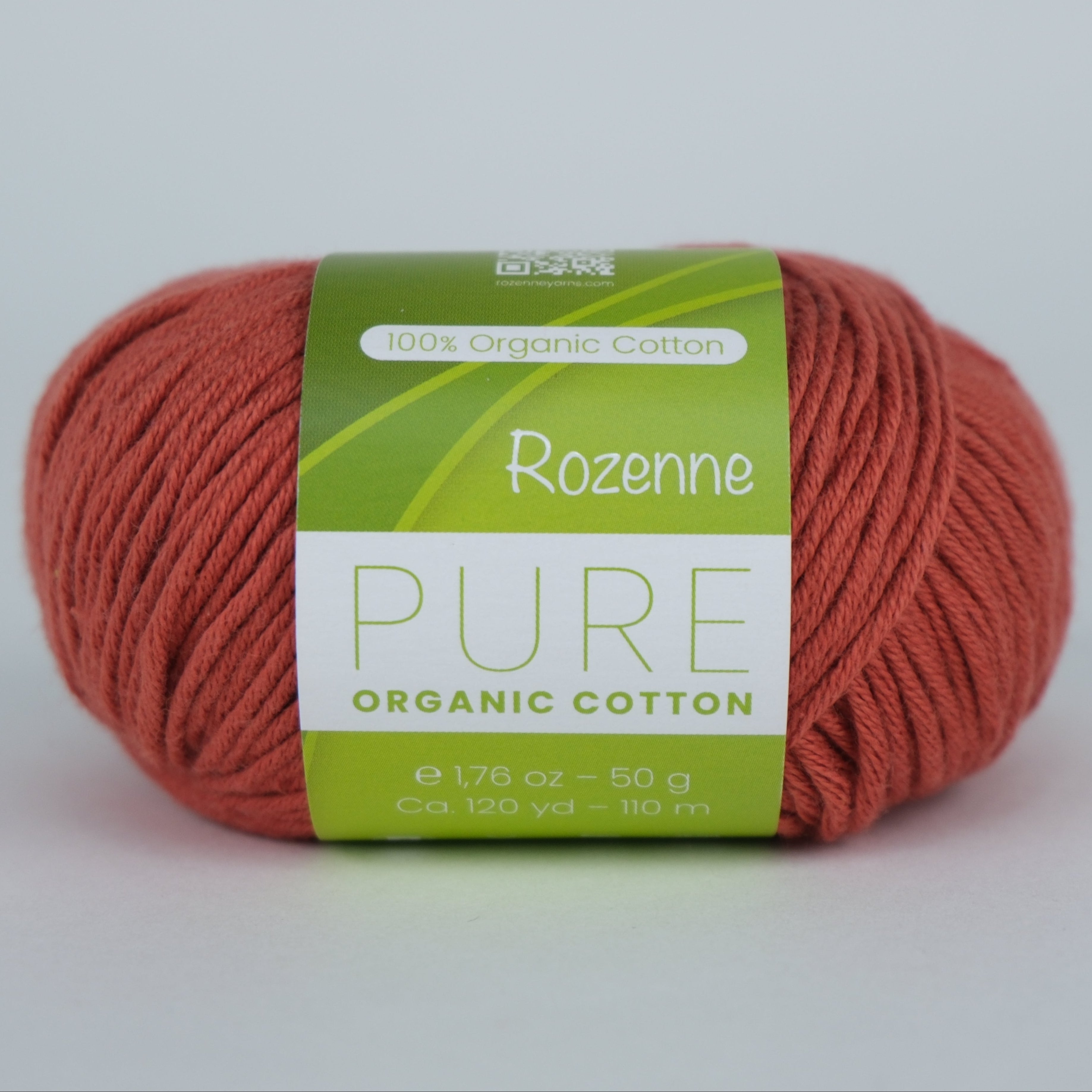 Rozenne Pure Organic Cotton Yarn 2138 Brick Red Main Rozenneyarns.com