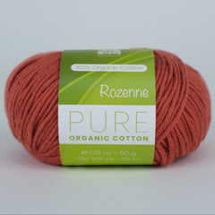 Rozenne Pure Organic Cotton Yarn 2138 Brick Red Main Rozenneyarns.com