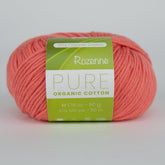 Rozenne Pure Organic Cotton Yarn 2139 Coral Main Rozenneyarns.com