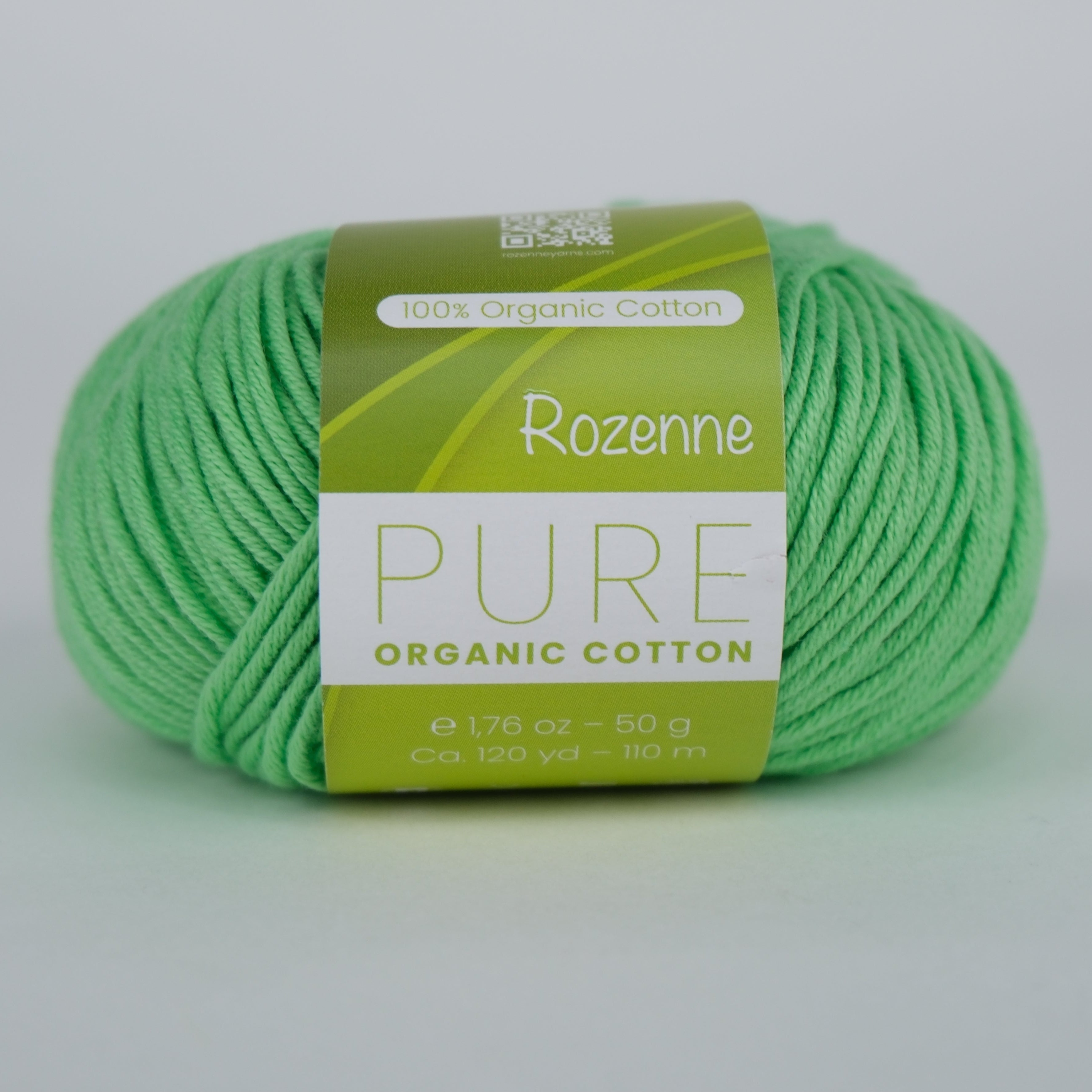 Rozenne Pure Organic Cotton Yarn 2105 Spring Green Main Rozenneyarns.com