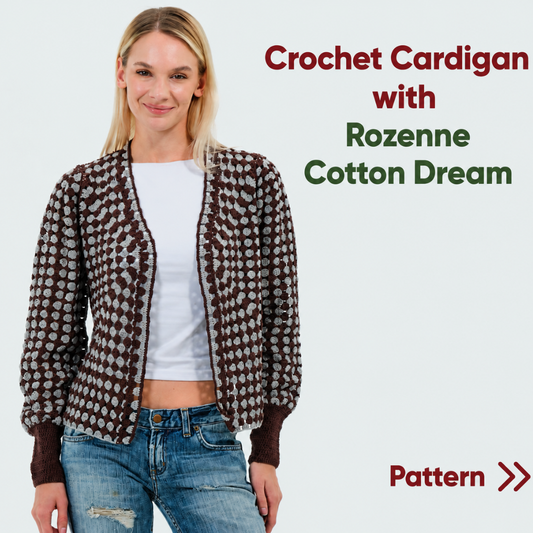 Crochet Cardigan with Rozenne Cotton Dream Free Pattern