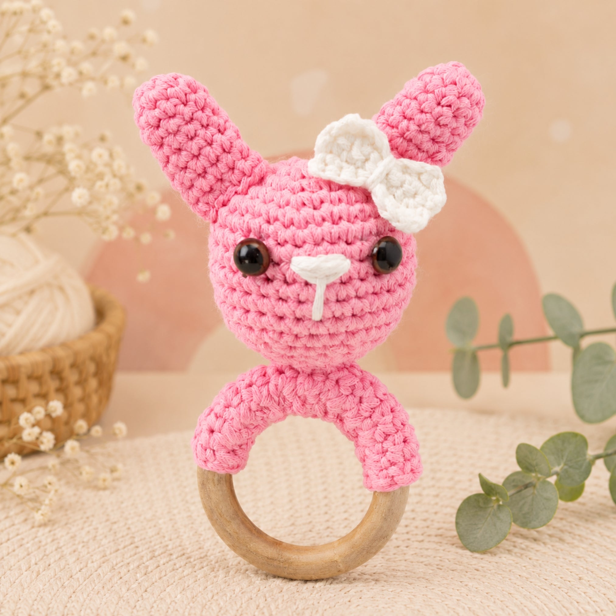 Rozenne Wooden Teether Ring large finished products sample photo rozenneyarns