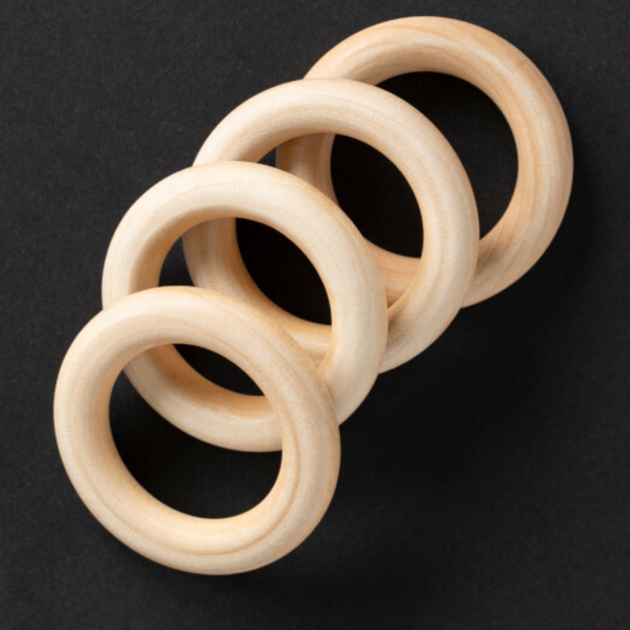 Rozenne 4 Pieces 5 CM Wooden Teether Ring Photo 1
