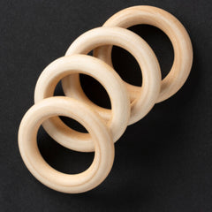 Rozenne 4 Pieces 5 CM Wooden Teether Ring Photo 1
