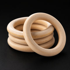 Rozenne 4 Pieces 7 CM Wooden Teether Ring large photo 1