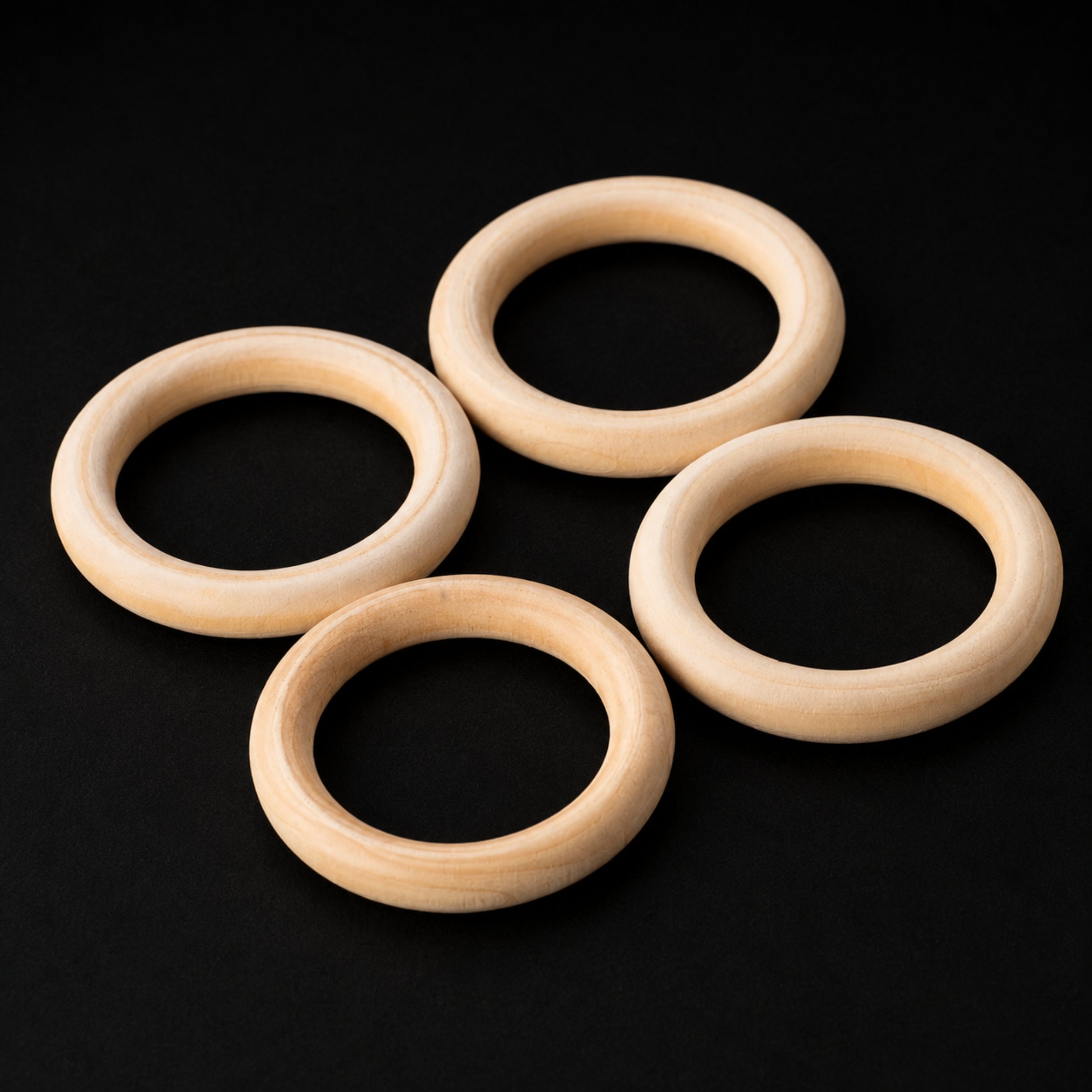 Rozenne 4 Pieces 7 CM Wooden Teether Ring large photo 2