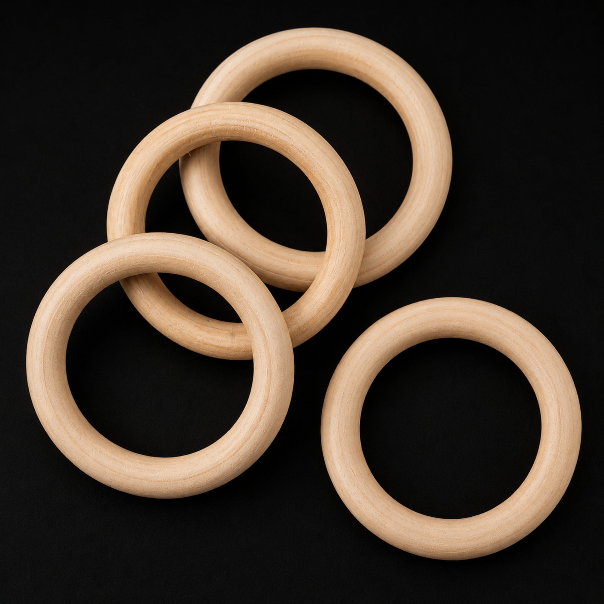 Rozenne 4 Pieces 7 CM Wooden Teether Ring large photo 3