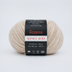 Rozenne Alpaca Aura Wool Yarn 4002 Ivory Main Rozenneyarns.com