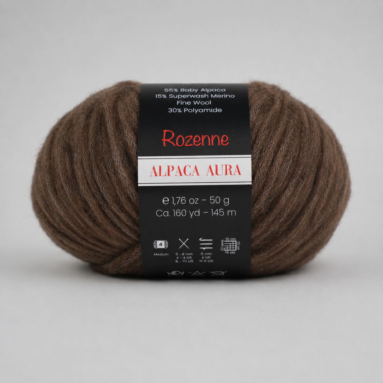 Rozenne Alpaca Aura Wool Yarn 4008 Brown Main Rozenneyarns.com