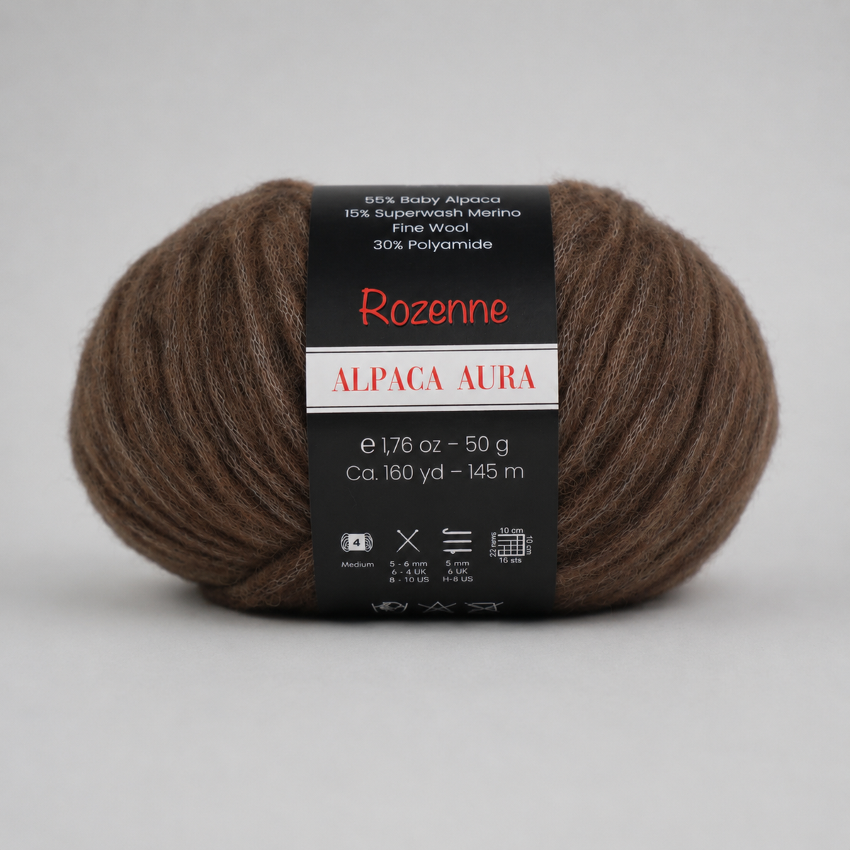 Rozenne Alpaca Aura Wool Yarn 4008 Brown Main Rozenneyarns.com