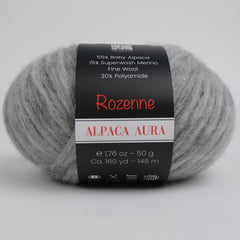Rozenne Alpaca Aura Wool Yarn 4010 Gray Main Rozenneyarns.com