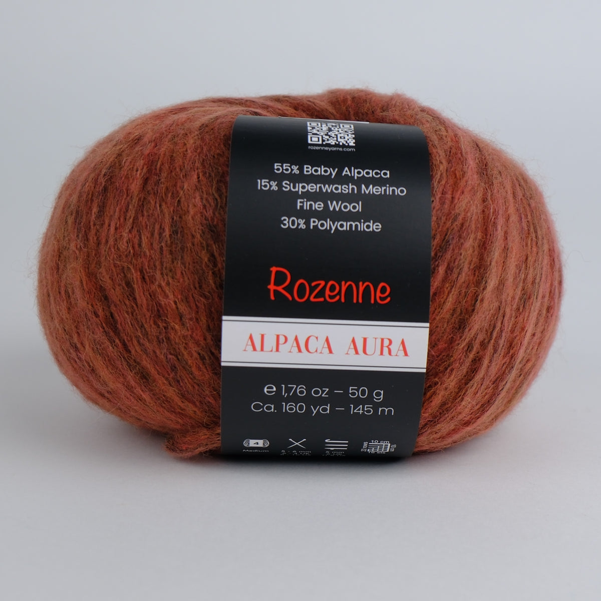 Rozenne Alpaca Aura Wool Yarn 4024 Brick Color Main Rozenneyarns.com
