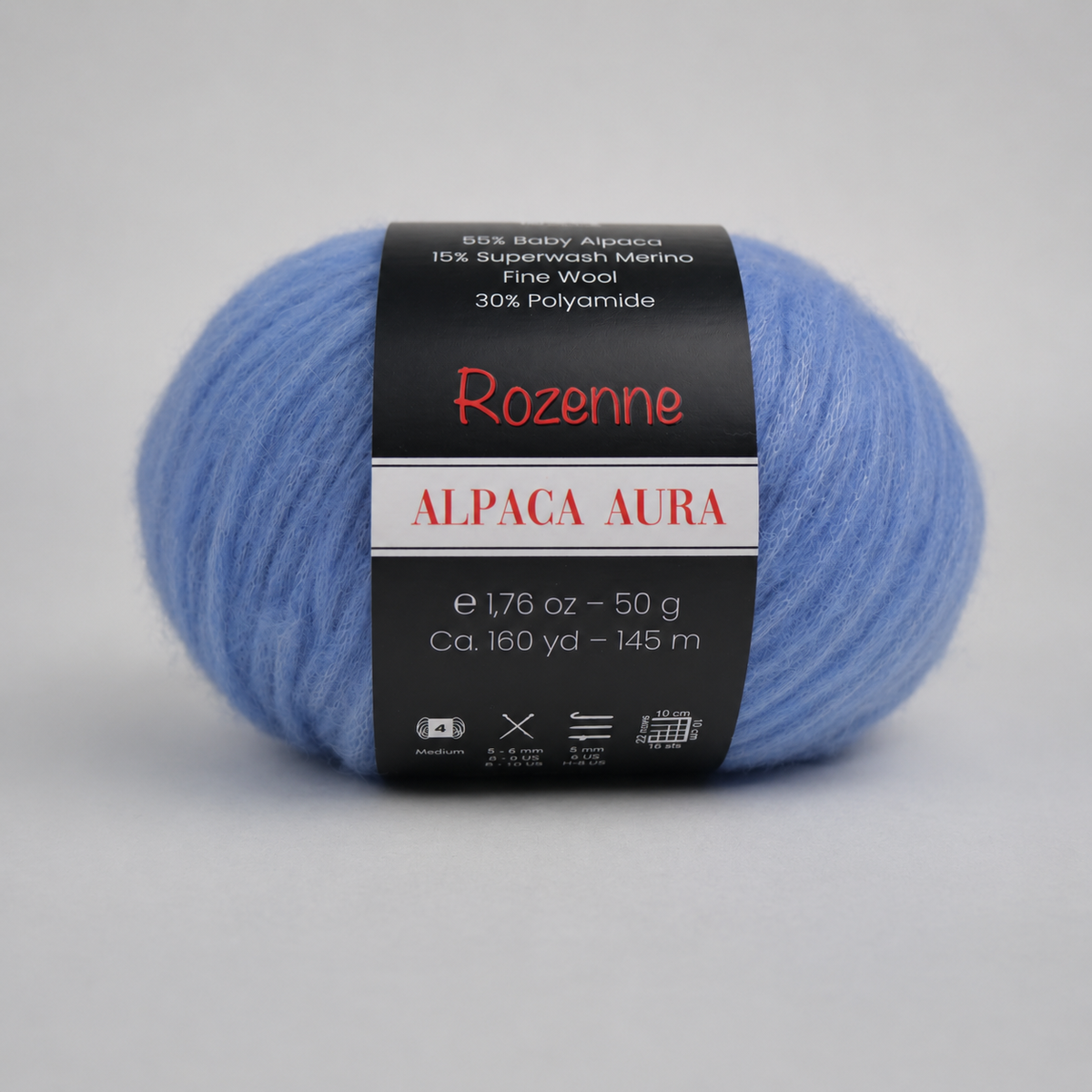 Rozenne Alpaca Aura Wool Yarn 4029 Blue Main Rozenneyarns.com
