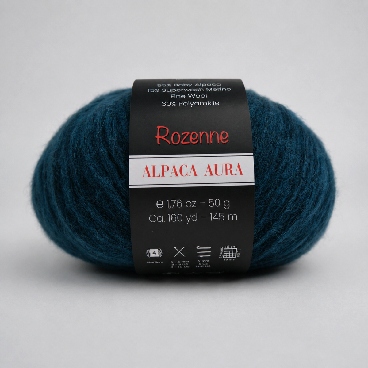 Rozenne Alpaca Aura Wool Yarn 4033 Petrol Blue Main Rozenneyarns.com