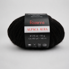 Rozenne Alpaca Aura Wool Yarn 4037 Natural Black Main Rozenneyarns.com