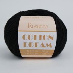 Rozenne Cotton Dream 1132 Black Main Rozenneyarns.com