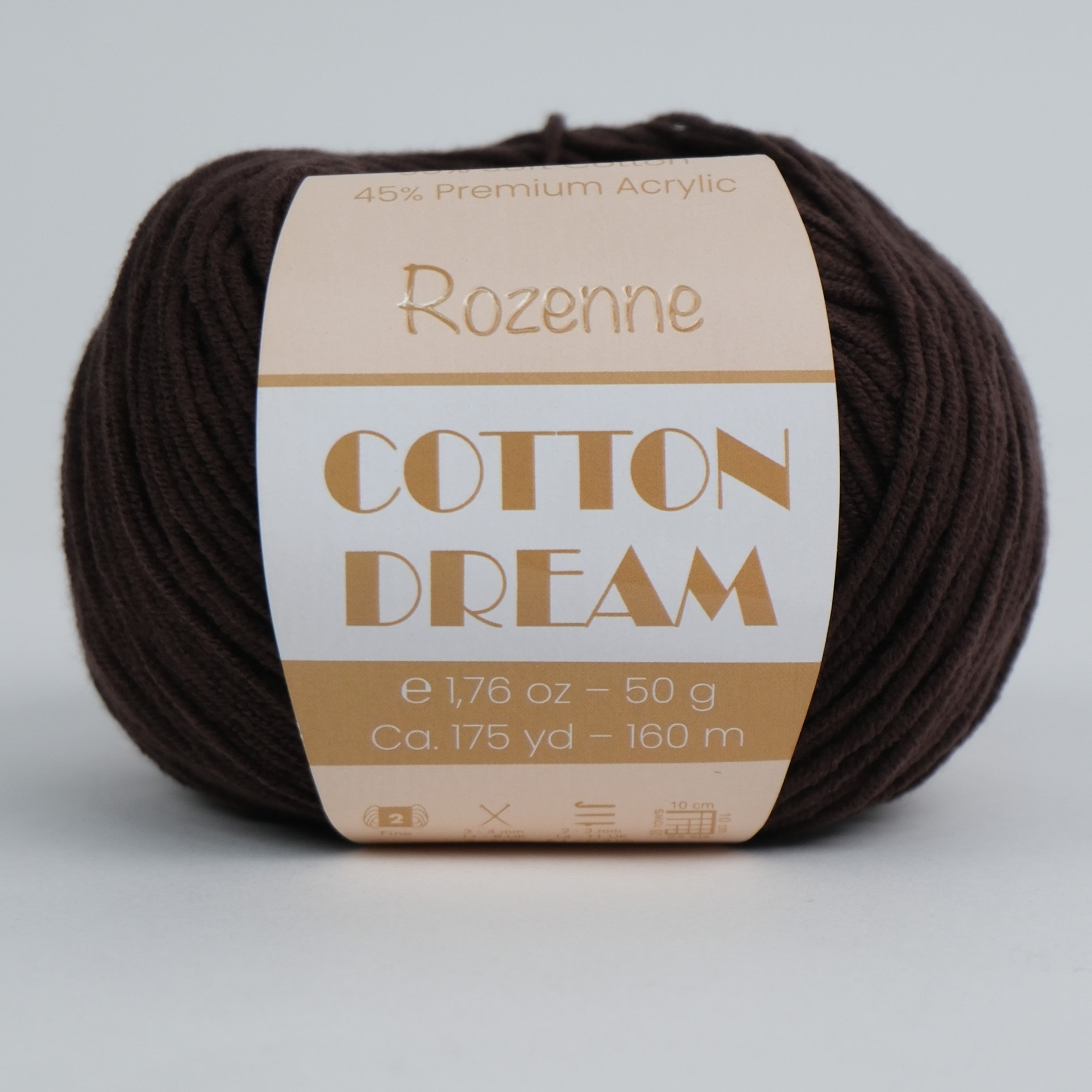 Rozenne Cotton Dream 1142 Dark Brown Main Rozenneyarns.com