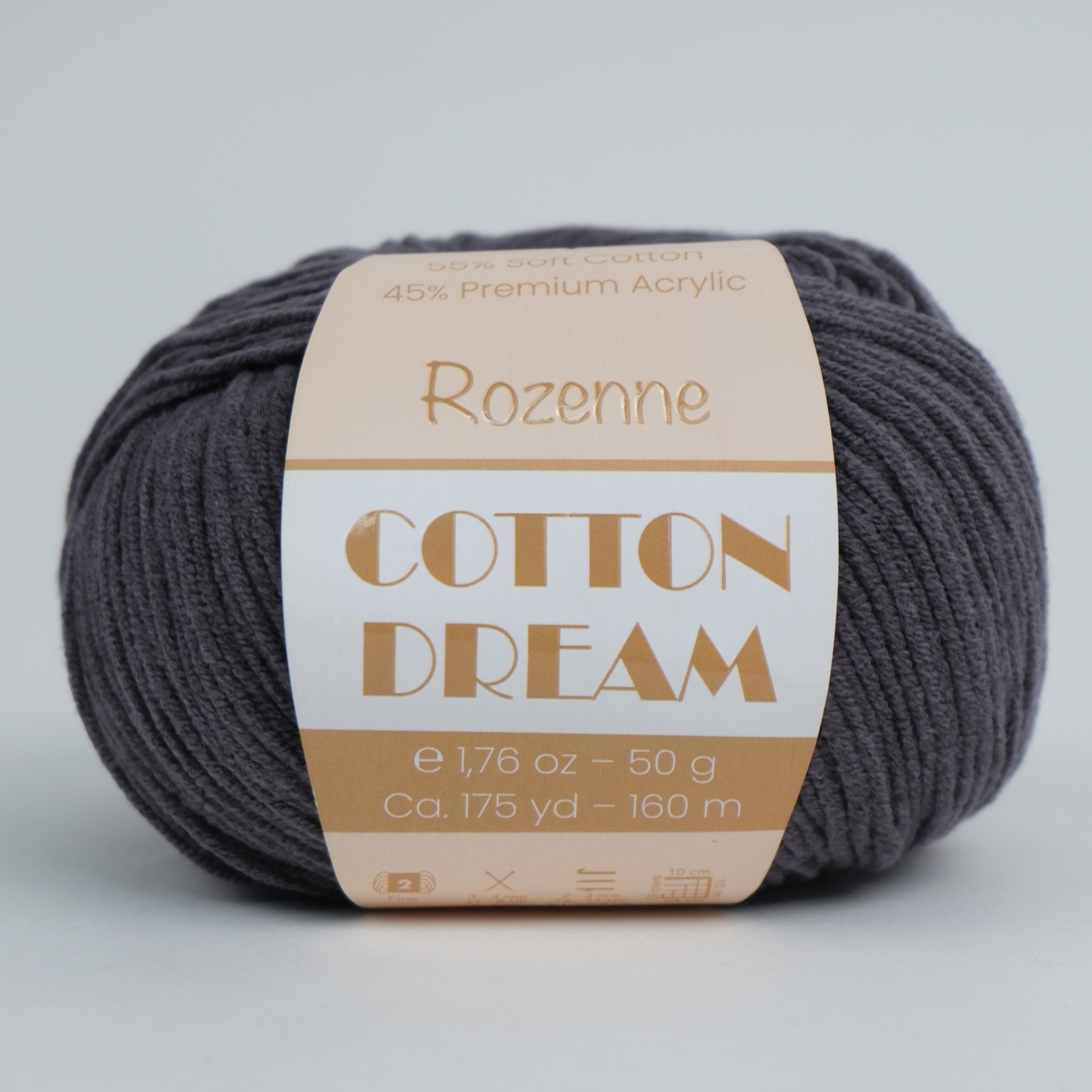 Rozenne Cotton Dream 1143 Dark Gray Main Rozenneyarns.com
