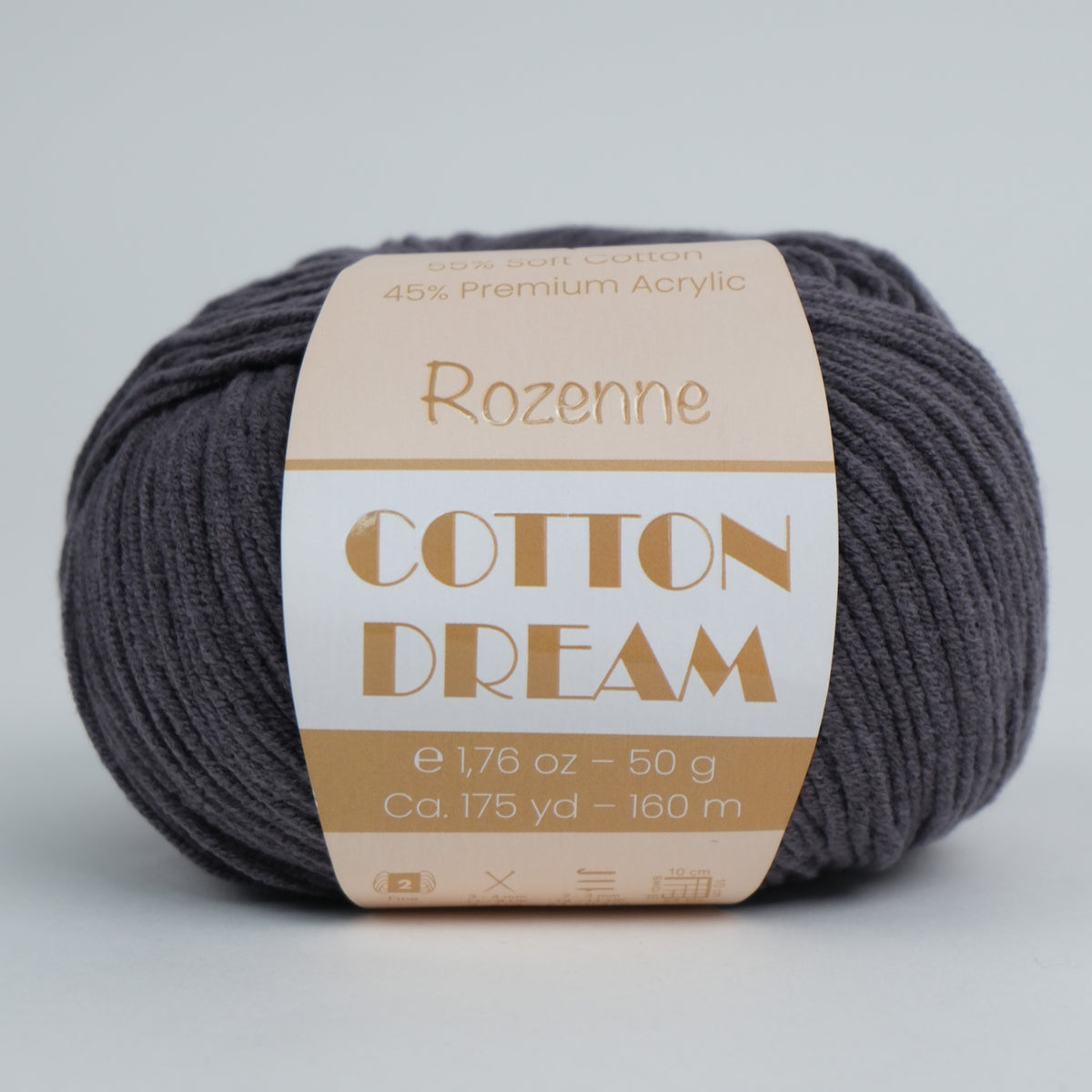 Rozenne Cotton Dream 1143 Dark Gray Main Rozenneyarns.com