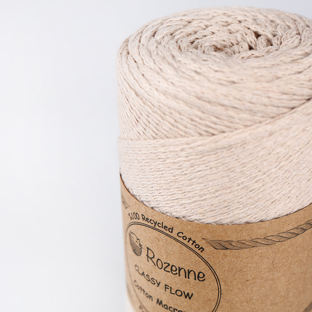Rozenne Cotton Macrame Yarn 02 Beige Surface