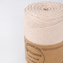 Rozenne Cotton Macrame Yarn 02 Beige Surface