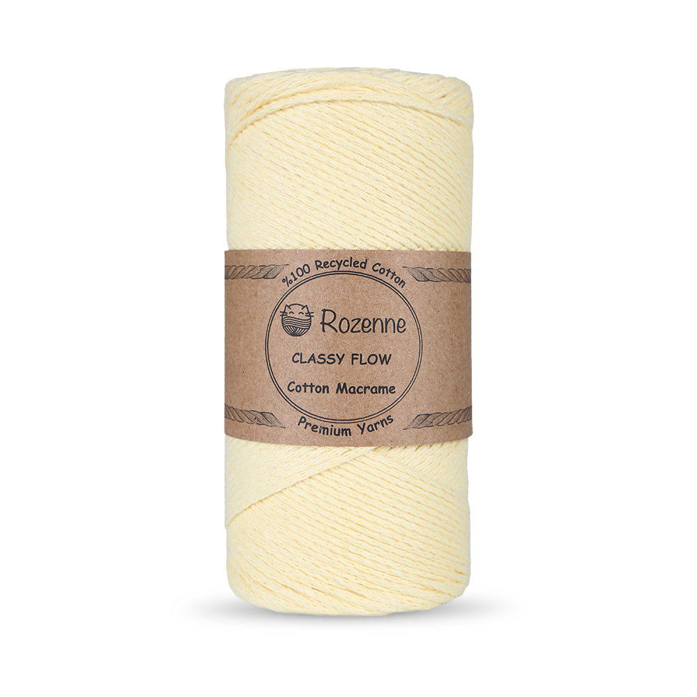 Rozenne Cotton Macrame Yarn 03 Light Yellow Main