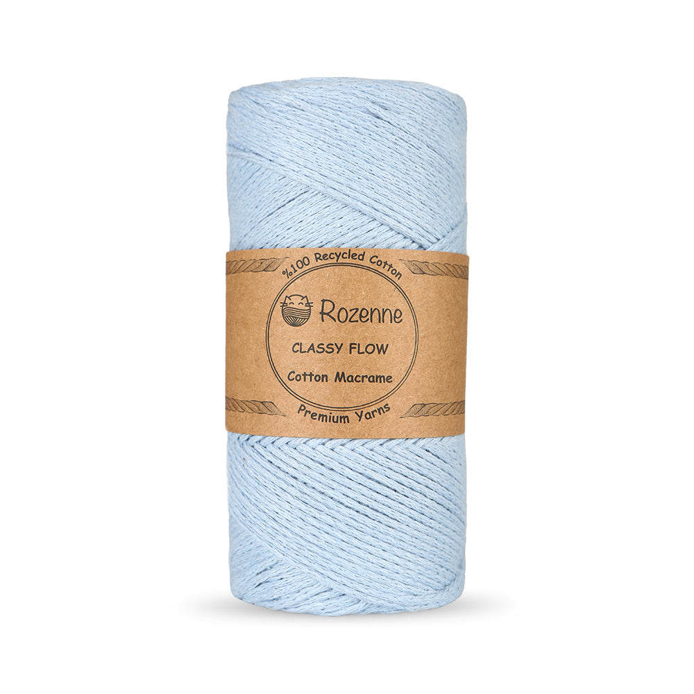 Rozenne Cotton Macrame Yarn 07 Baby Blue Main