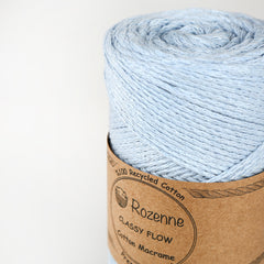 Rozenne Cotton Macrame Yarn 07 Baby Blue Surface