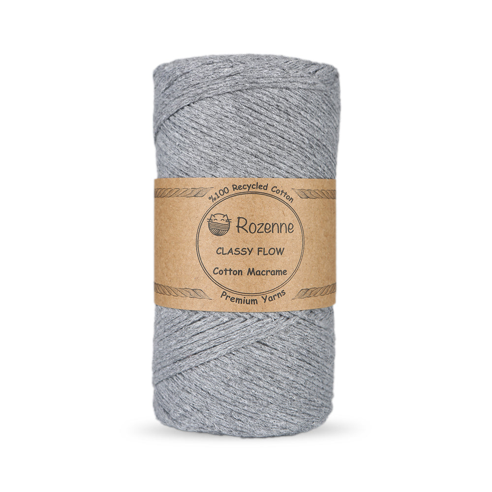 Rozenne Cotton Macrame Yarn 08 Gray Main